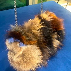 Cute Fur clutch with chain!